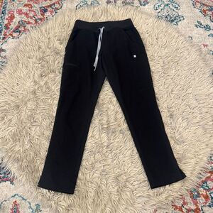 Figs Black Straight Leg Pants